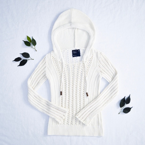 American Eagle Outfitters Sweaters - American Eagle - Cream, Knitted Hoodie